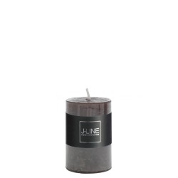 Bougie cylindrique marron et noire L5*l5*H7cm