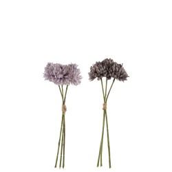 Set de 2 Bouquet de chrysanthème mini en plastique mauve 26x17x7 cm