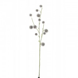 Branche de pompons en plastique gris 5x5x79 cm