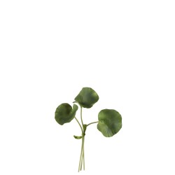 Bouquet feuilles de lotus artificiel en plastique vert 16x12x23 cm