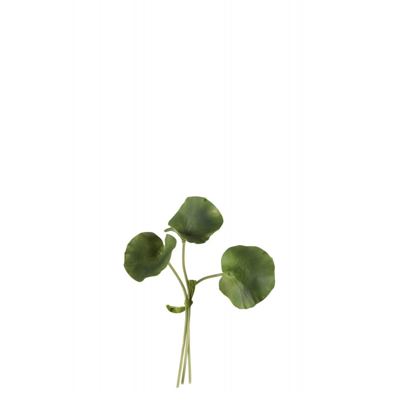Bouquet feuilles de lotus artificiel en plastique vert 16x12x23 cm