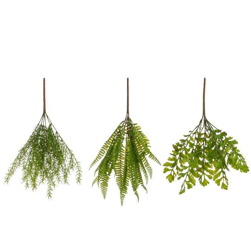 BRANCHE FOUGERES MIX PLASTIQUE VERT ASSORTIMENT DE 3
