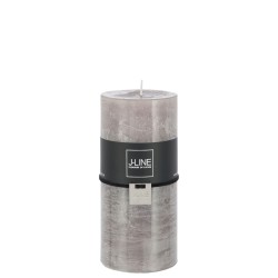 Bougie cylindrique en Paraffine gris 7x7x15 cm