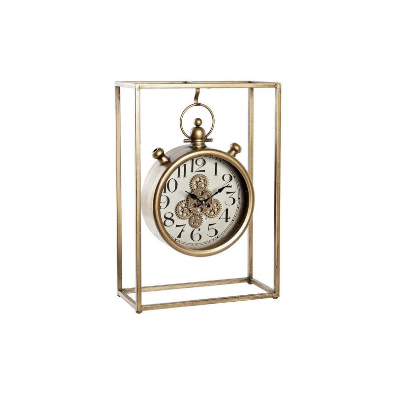 Horloge de table DKD Home Decor Verre Doré Fer Mouvement (33 x 15 x 48 cm)