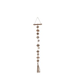 Suspension pierres et bois naturel 6x12x70 cm