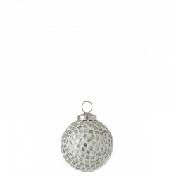 Boule de Noël en verre argent 7x7x7 cm