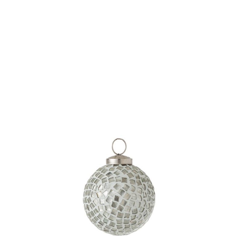 Guaina natalizia in vetro argento 7x7x7 cm