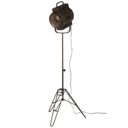 Lampe trepied ronde bambou metal naturel/noir - J-Line