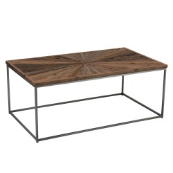 Table de salon en bois - métal marron - noir - naturel 120.5x70x47 cm