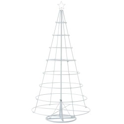 Árbol de Navidad cónico para decorar en metal blanco 94x94x188 cm