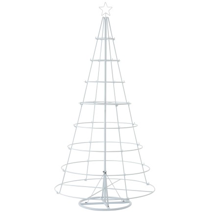 Árbol de Navidad cónico para decorar en metal blanco 94x94x188 cm