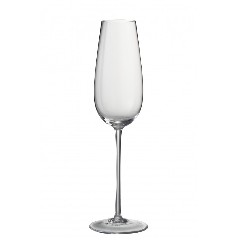 verre à champagne en verre transparent 7.5x7.5x26.5 cm
