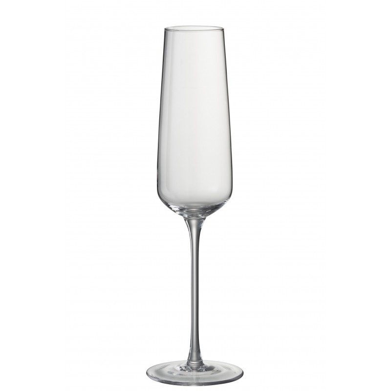 verre à champagne en verre transparent 6x6x27 cm