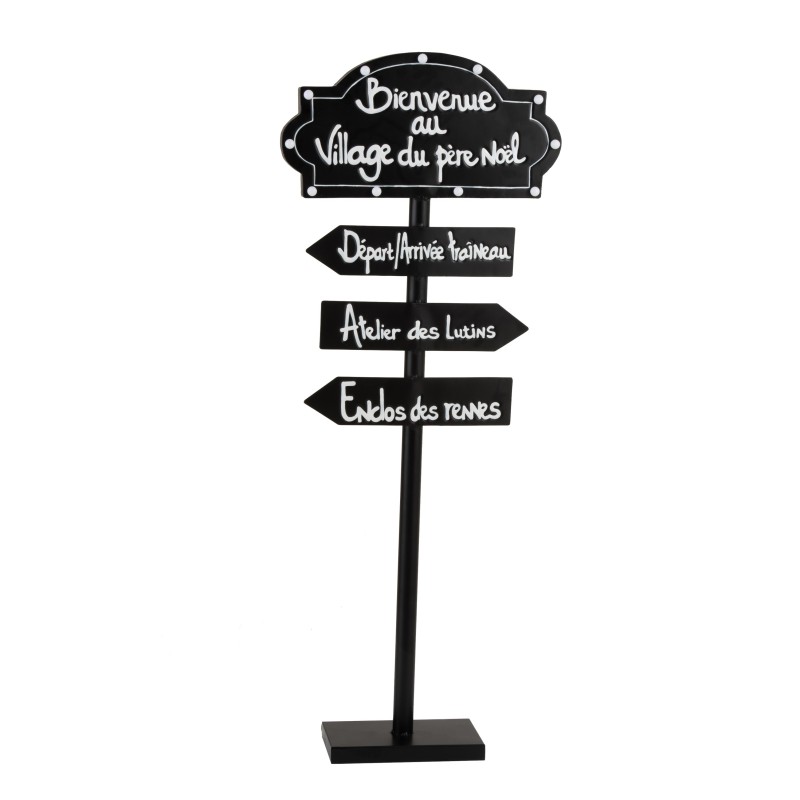 PANNEAU INDICATEUR LED VILLAGE PERE NOEL METAL NOIR/BLANC PANNEAU INDICATEUR LED VILLAGE PERE NOEL METAL NOIR/BLANC
