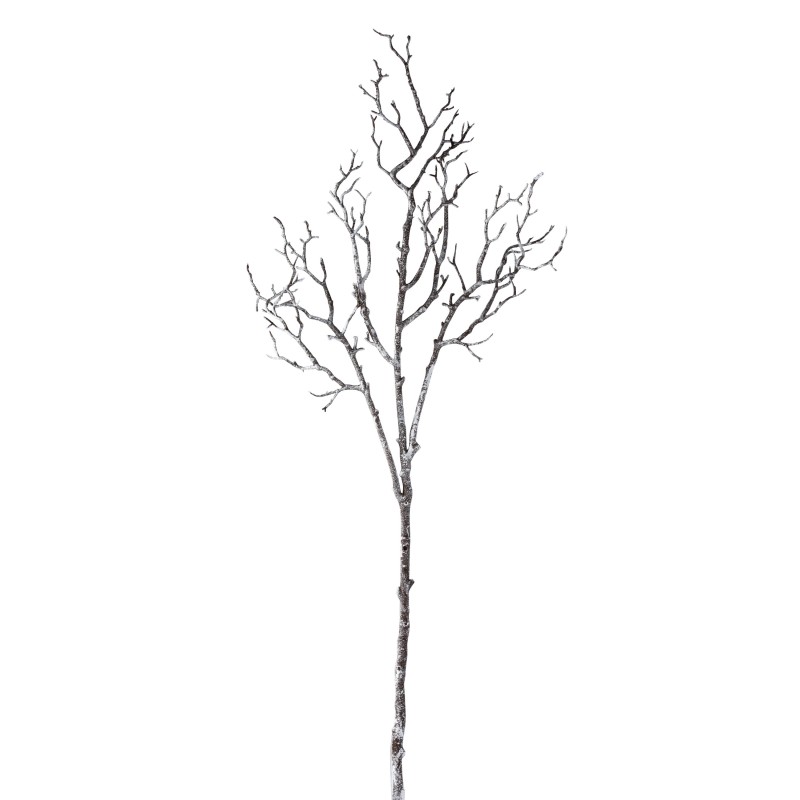Branche d'arbre nu en plastique marron et blanc H107cm