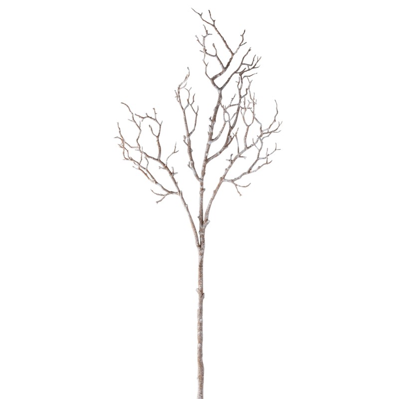 Branche d'arbre nu en plastique blanc et marron H108cm