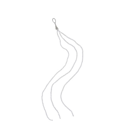 Suspensión de perlas de plástico blanco con estrás 1.5x0.5x46 cm