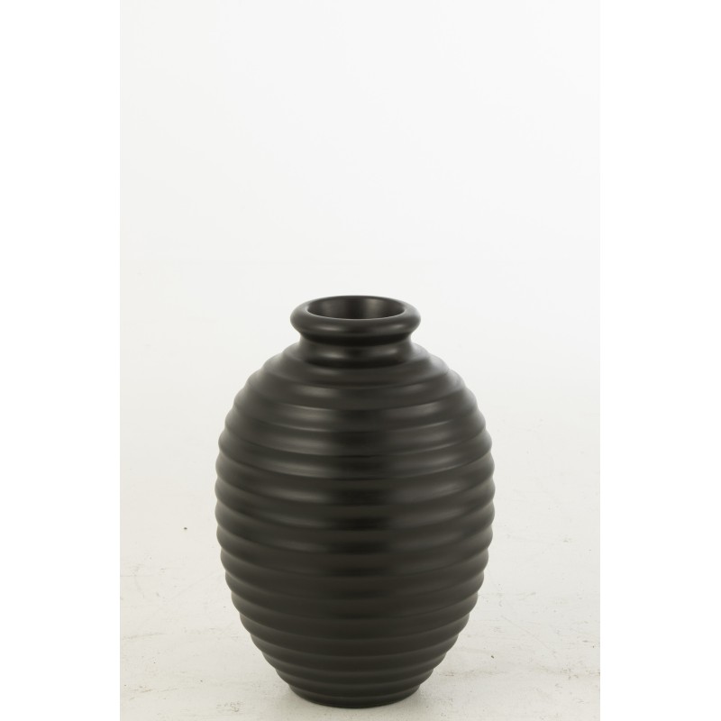 Vaso di fiori ovale in ceramica nera 35x35x52 cm Vaso di fiori ovale in ceramica nera 35x35x52 cm