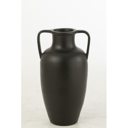 Vase 2 anses en poterie noir 47x47x66 cm