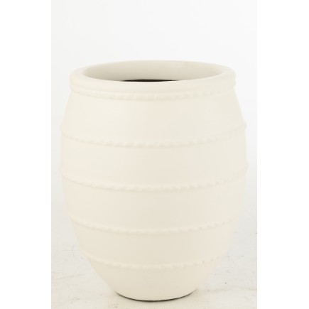 Macetero de cerámica blanco 59x59x70 cm