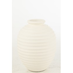 FLOWER POT OVAL TERRACOTT WH L