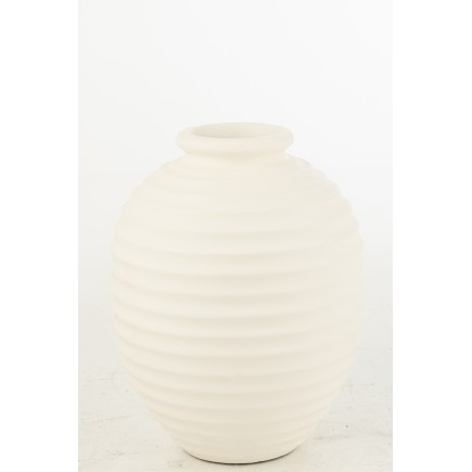 FLOWER POT OVAL TERRACOTT WH L