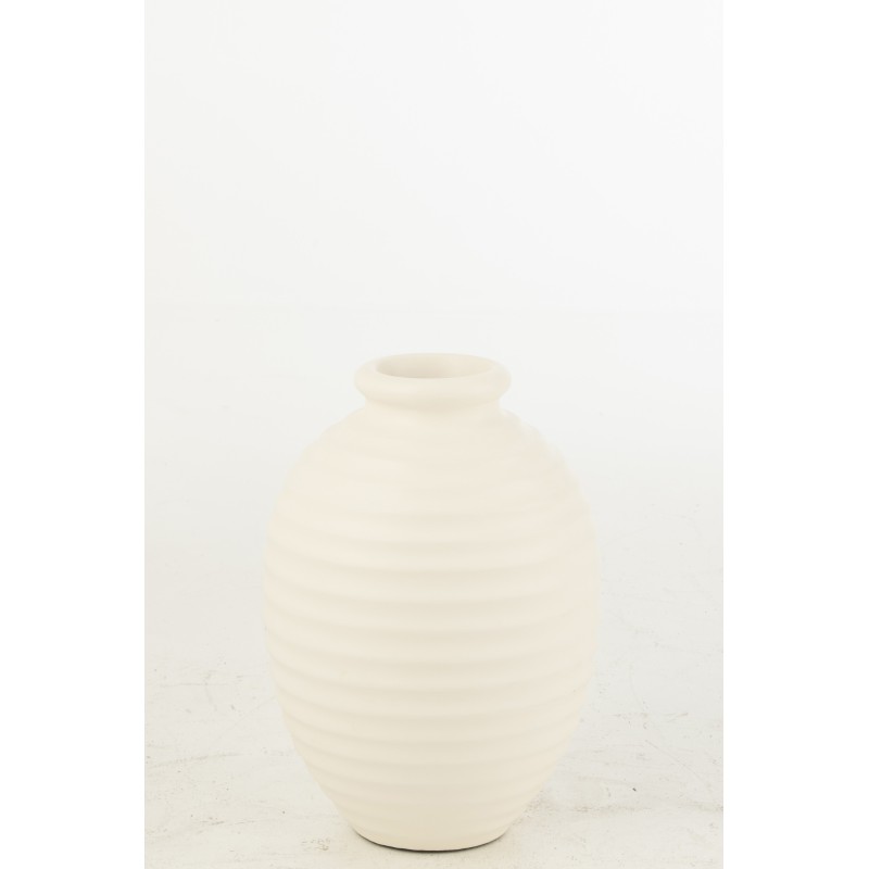 Vaso di fiori ovale in ceramica bianca 35x35x52 cm Vaso di fiori ovale in ceramica bianca 35x35x52 cm
