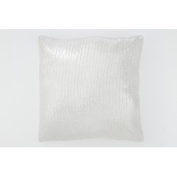 Coussin carré en textile argent 45x45x10 cm