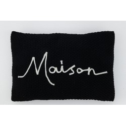 Set de 2 coussins avec maison en textile blanc et noir 59x40x10 cm