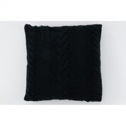 Coussin carré en textile noir 45x45x10 cm