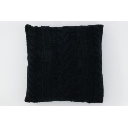 Coussin carré en textile noir 45x45x10 cm