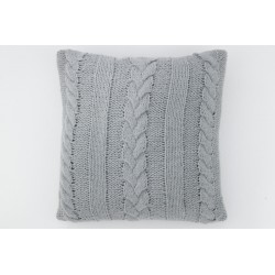 Coussin carré en textile gris 45x45x10 cm