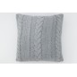 Coussin carré en textile gris 45x45x10 cm
