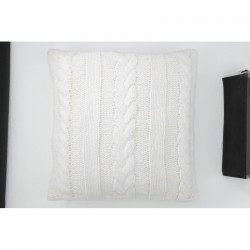 Coussin carré en textile blanc 45x45x10 cm