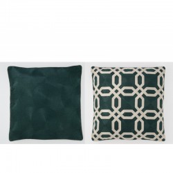 Coussin carré en textile vert 45x45x10 cm