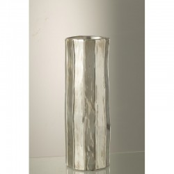 Vase en céramique argent 16.5x16.5x50 cm