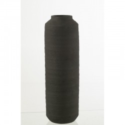 Jarrón cilíndrico de cerámica negro 17x17x52.5 cm