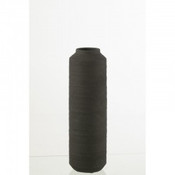 Vase cylindrique en céramique noir 13.5x13.5x43 cm
