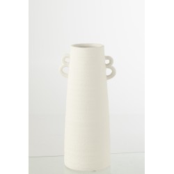 Vase en céramique blanche avec anses 20*17*44cm