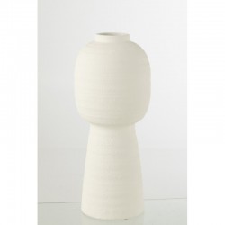 Vase lanterne en céramique blanc 21.5x21.5x50 cm