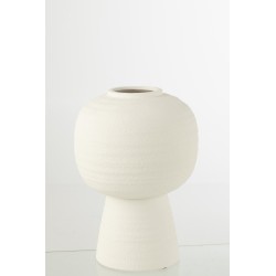Vase lanterne en céramique blanc 28x28x39.5 cm