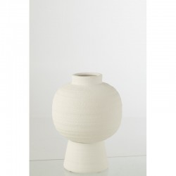 Vase lanterne en céramique blanc 25x25x33 cm