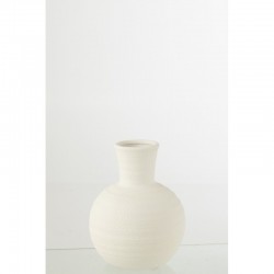 Jarrón de cerámica blanco de 22x22x28 cm