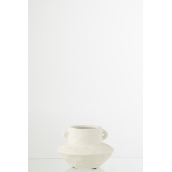 Vase en céramique blanc 20.5x20.5x14.5 cm