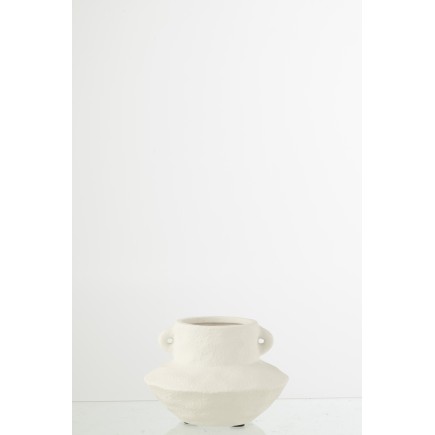 Vase en céramique blanc 20.5x20.5x14.5 cm