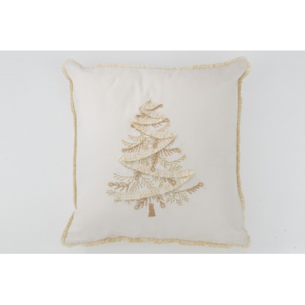 Coussin carré en textile blanc 45x45x3.75 cm
