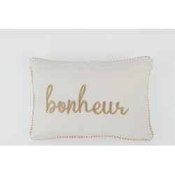 Coussin rectangulaire en textile blanc 30x45x3.5 cm