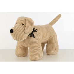 Cale-porte chien en textile beige 17x81x45 cm