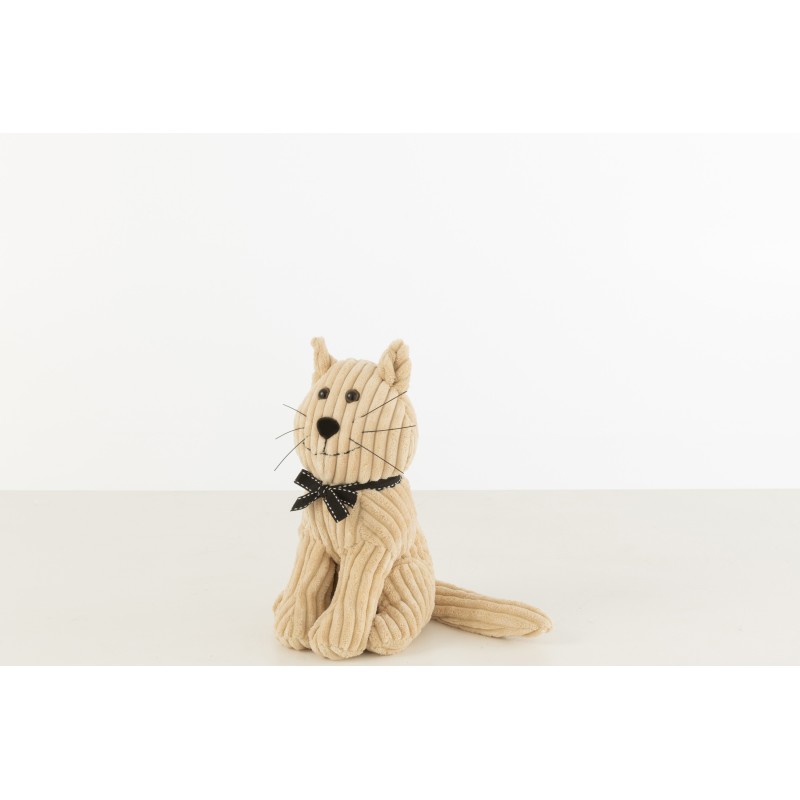 Cale-porte chat en textile beige 28x16x36 cm Cale-porte chat en textile beige 28x16x36 cm