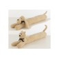 Set de 2 cale-portes chien et chat en textile beige 84x10x23 cm Set de 2 cale-portes chien et chat en textile beige 84x10x23 cm